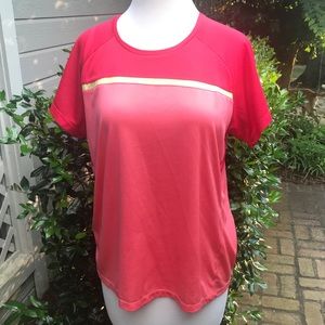 Izod Women’s Pink/Red/Yellow Workout Top, Size: L
